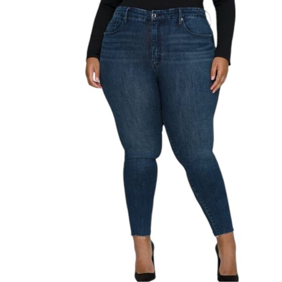 NWT Good American Good Legs Skinny Jeans w/ Raw Chewed Hem Size 16 - Picture 3 of 9